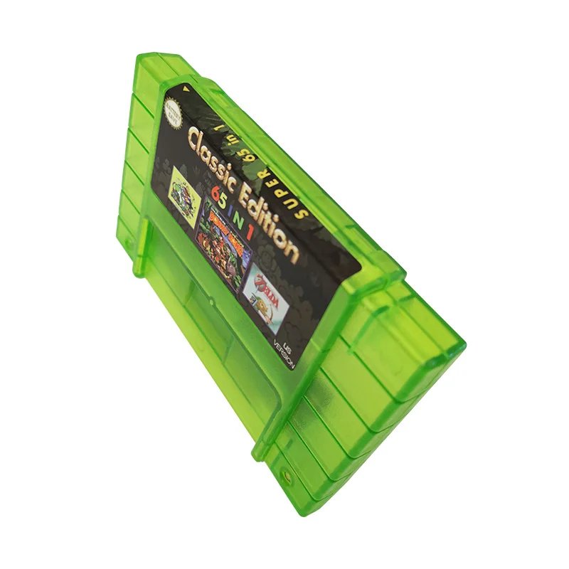 16 Bit Game Card - Super 65 in 1 Classic Collection SNES Multicart Super NES Games Cartridge for Retro SNES Game Console | English Language NTSC US Version