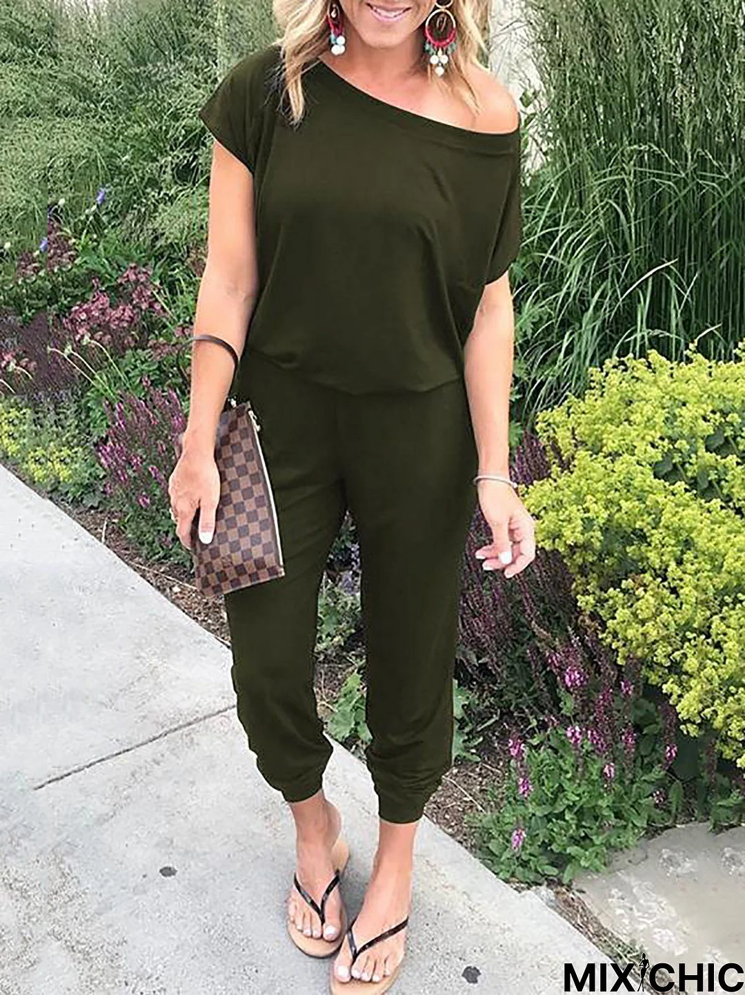 Short Sleeve Long Jumpsuits Solid Romper