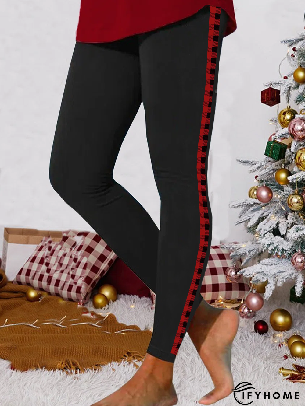 Christmas Plaid Casual Leggings | IFYHOME