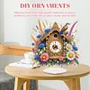 (US Local)Acrylic Special Shape Flower Bird Diamond Painting Clock Ornaments Kit