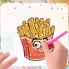 12 STÜCKE 2d flache DIY Diamant Kunst Kühlschrank Aufkleber für Wohnkultur (Pommes frites)