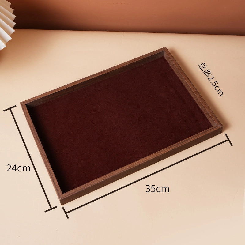 1 Piece Walnut Retro Solid Color Jewelry Display