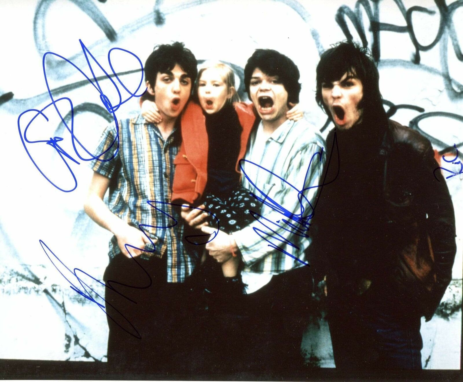 Supergrass ROCK BAND autographs, In-Person signed Photo Poster painting