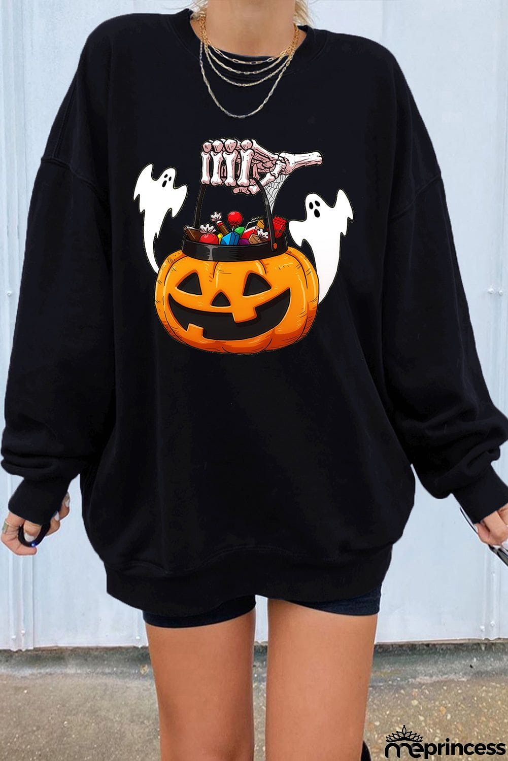 Halloween Pattern Oversize Sweatshirt