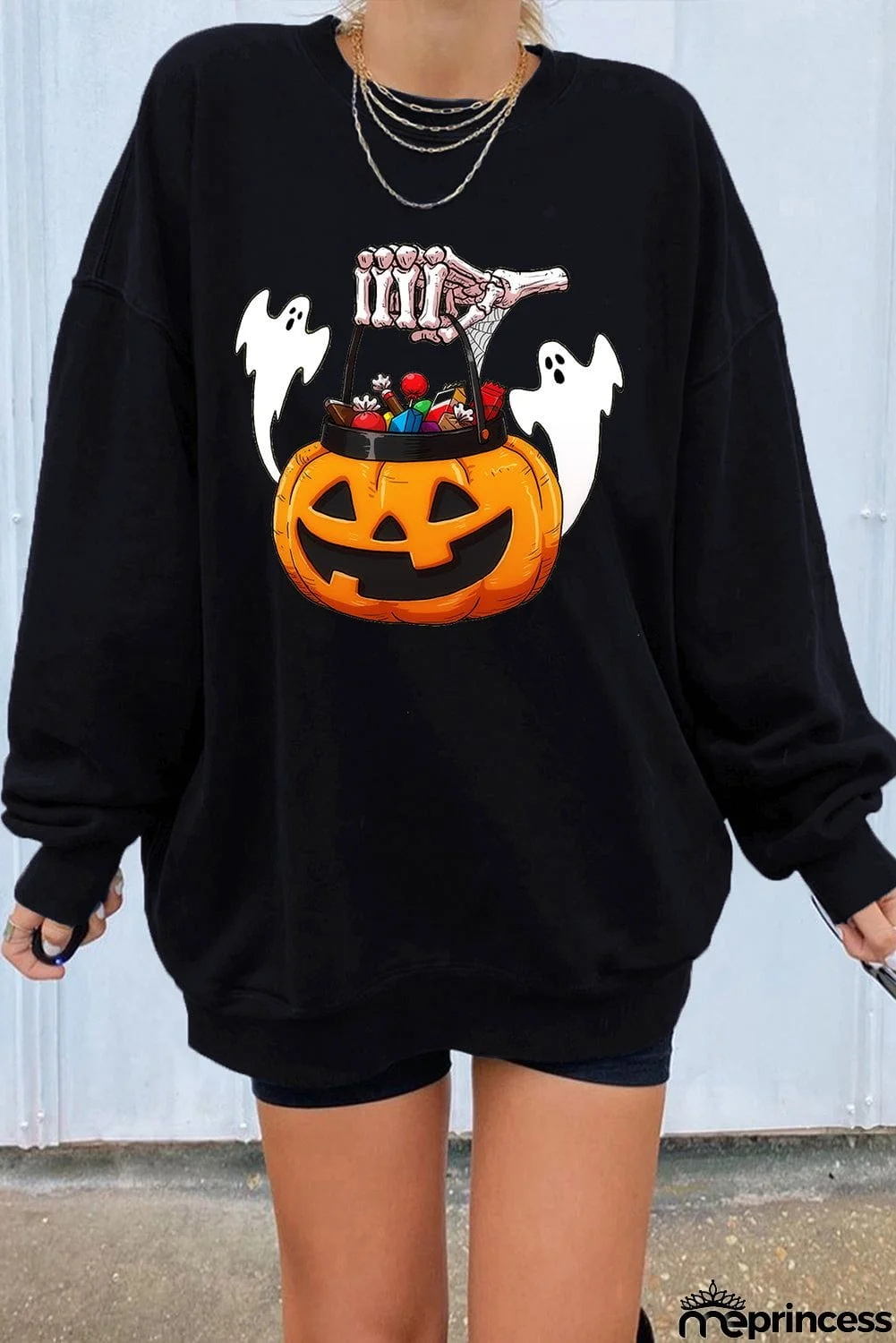Halloween Pattern Oversize Sweatshirt