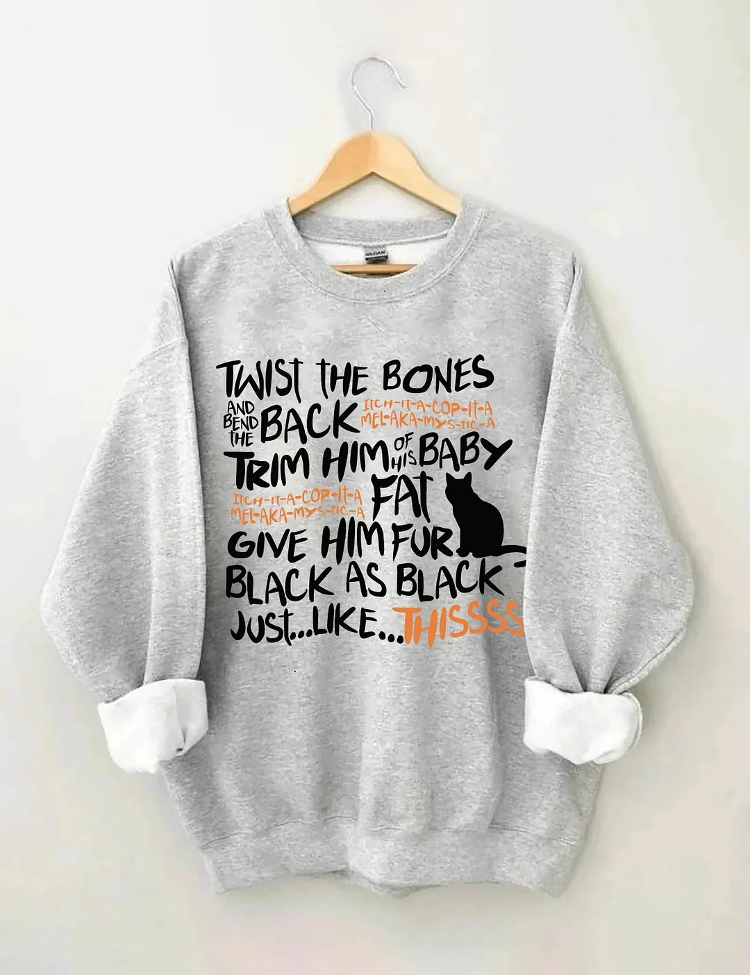 Twist The Bones Halloween Cat Sweatshirt