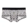 Men's Ultra-thin Mesh Ice Silk Sexy Leopard Print Boxer Briefs