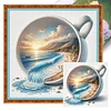 Sunset At Seaside Cup-11CT Stamped Cross Stitch 40*40cm/15.75*15.75in