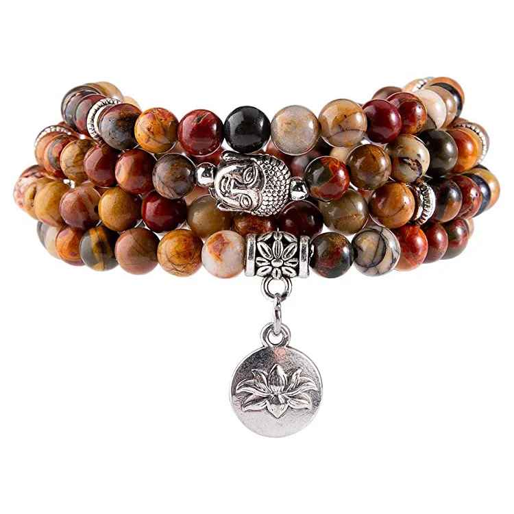 Buddha Beads Lotus Pendant Bracelet KERENTILA