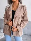 Fashion Solid Color Lapel Collar Buttoned Simple Blazers