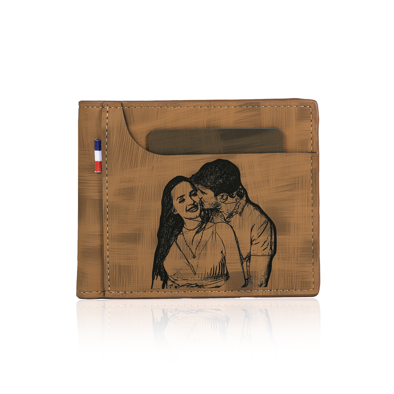 Portefeuille Classique 1 Prénom et Lettre Personnalisés avec Photo Porte-Monnaie Carte