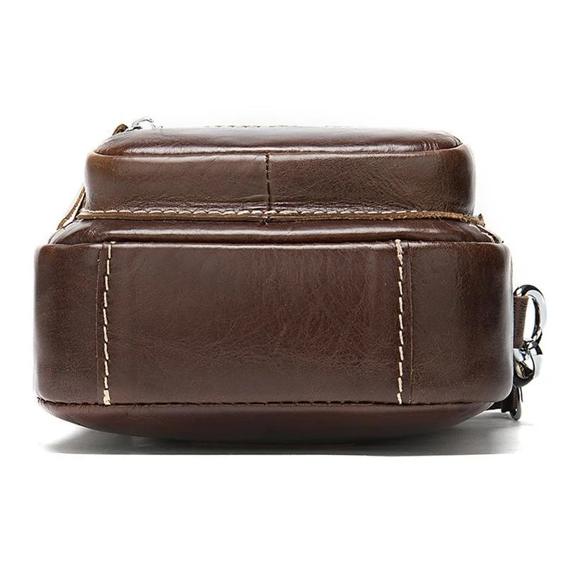 Men's Leather Crossbody Bag Simple Style Handbag Shoulder Bag