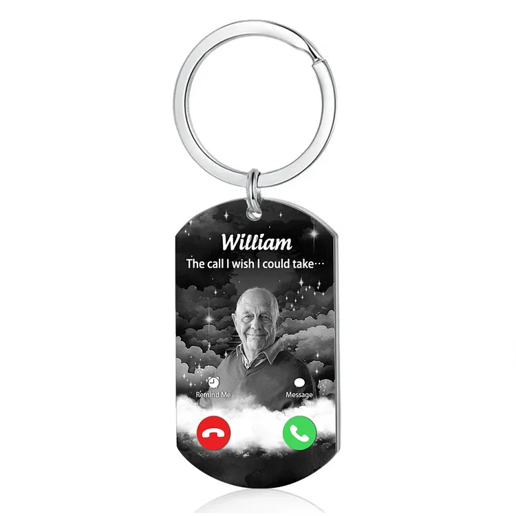 Personalized Call Page Style Keychain Gift Customized Photo Name Keychain Gift for Loss One