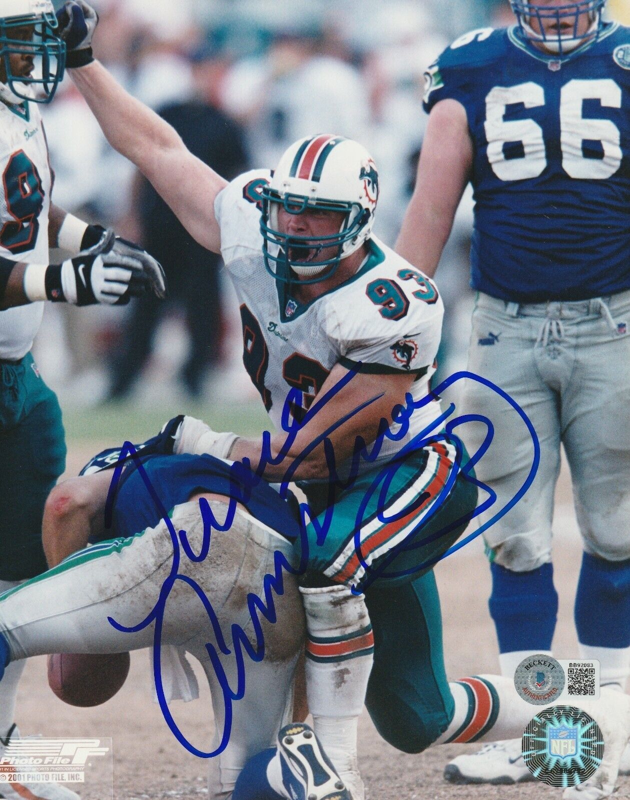 TRACE ARMSTRONG Signed Miami DOLPHINS 8x10 Photo Poster painting w/ Beckett COA (BAS)