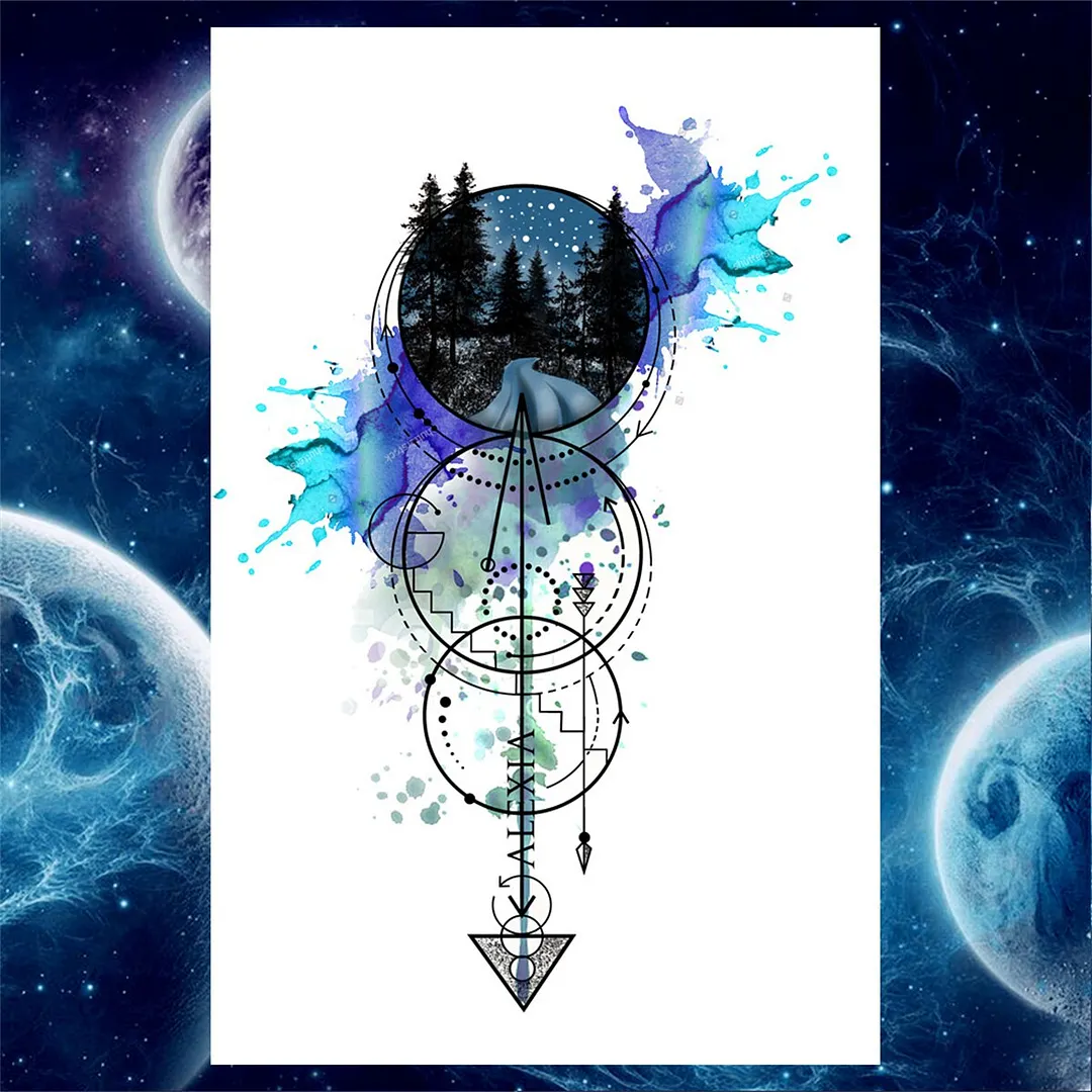 Sdrawing Anchor Skull Temporary Tattoos For Women Men Adult Pirate Black Skeleton Tattoo Sticker Fake Wolf Lion Tiger Tatoos Back