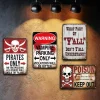 4pcs - Warning - Vintage Metal Signs(12*16Inch)