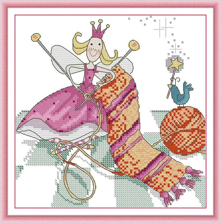 【Joy Sunday Brand】Knitting Scarves 22*22cm 14CT Stamped Cross Stitch gbfke