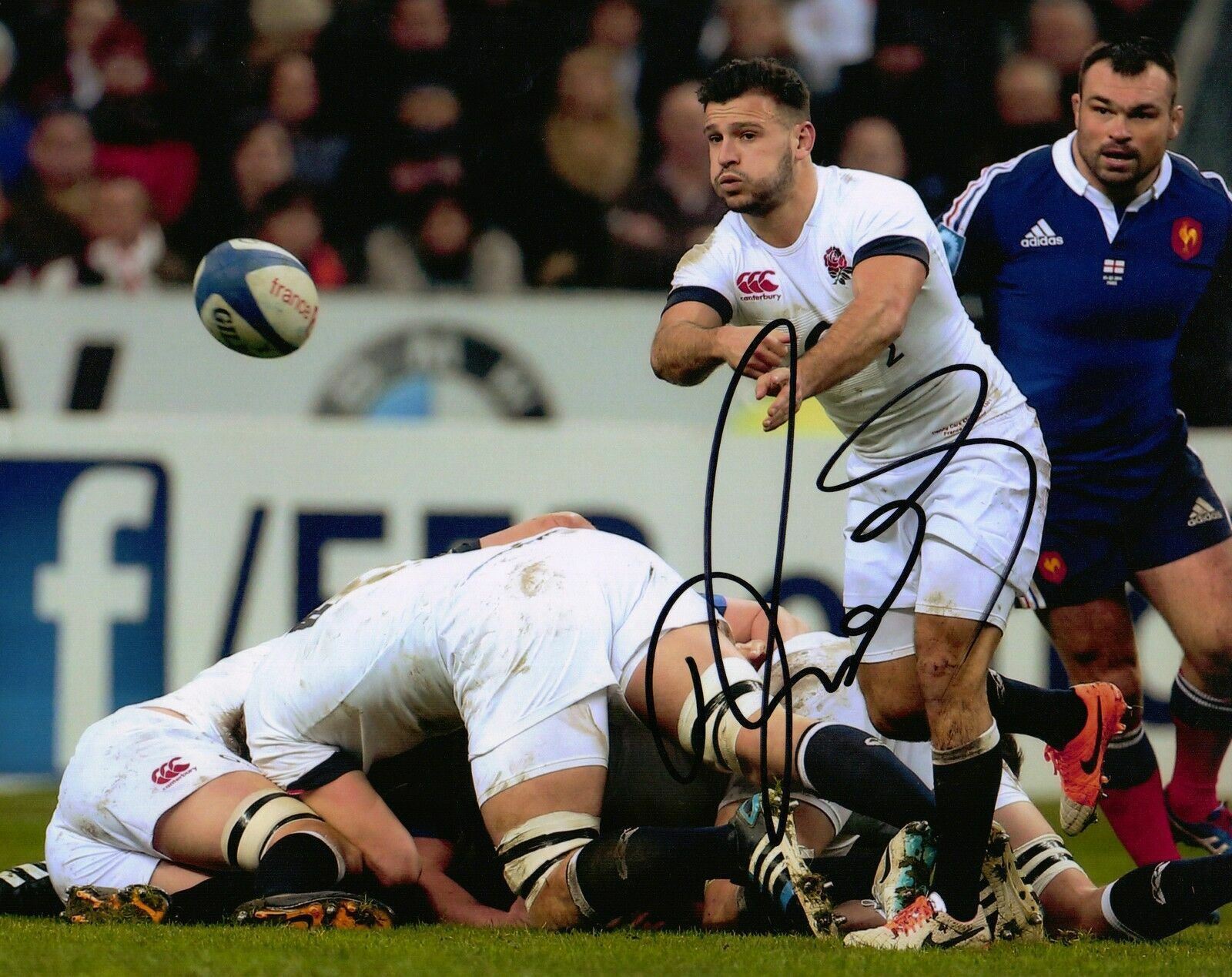 Danny Care Genuine Hand Signed 10x8 Photo Poster painting England Rugby (2335)