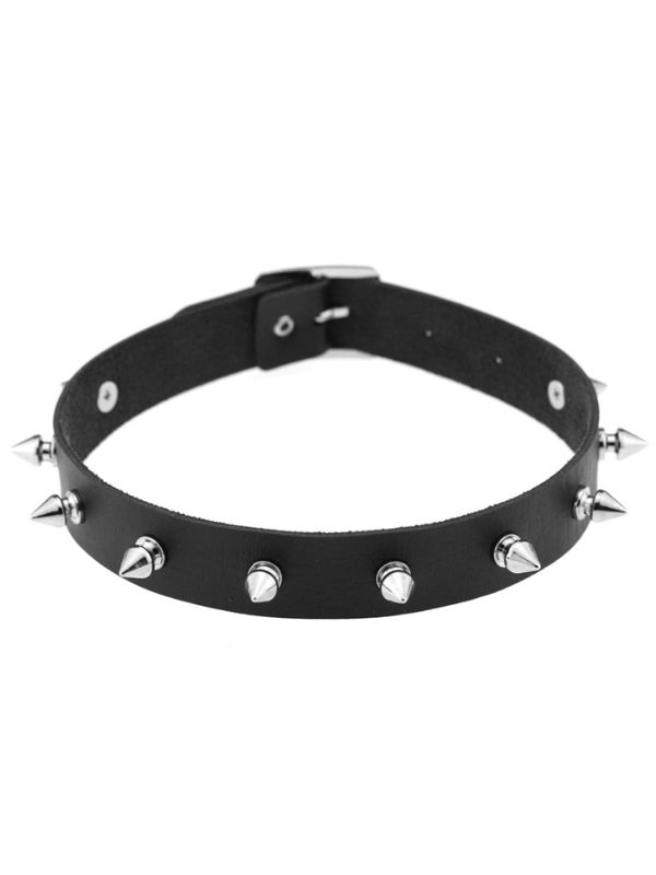 Punk Belt buckle Rivets Leather Mental One Size Choker