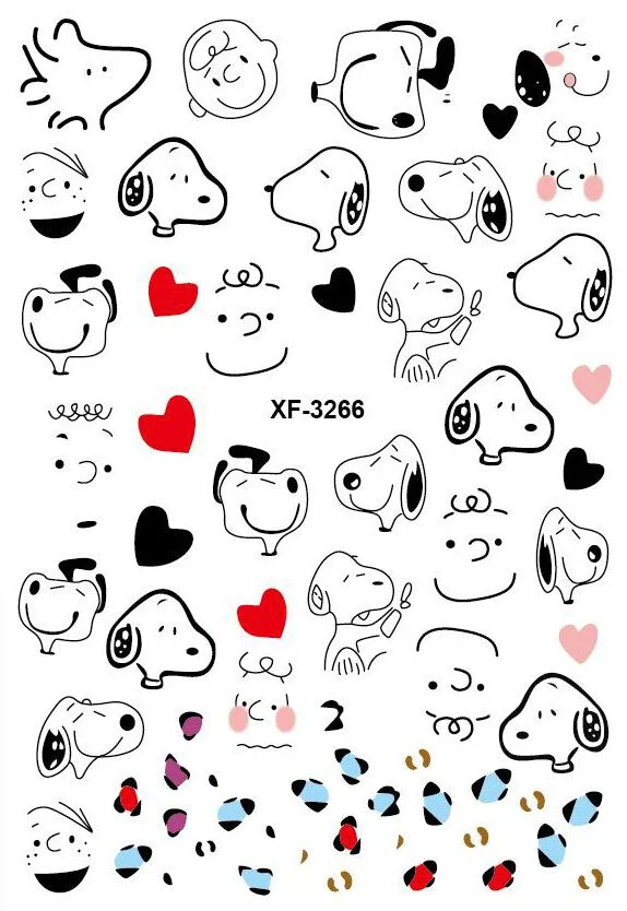 3D Nail Art Sticker Newest Kawaii Strawberry Rainbow M Nail Decals Adhesive Sticker for Design Manicure Letter Decorations DIY-Nail Inspo