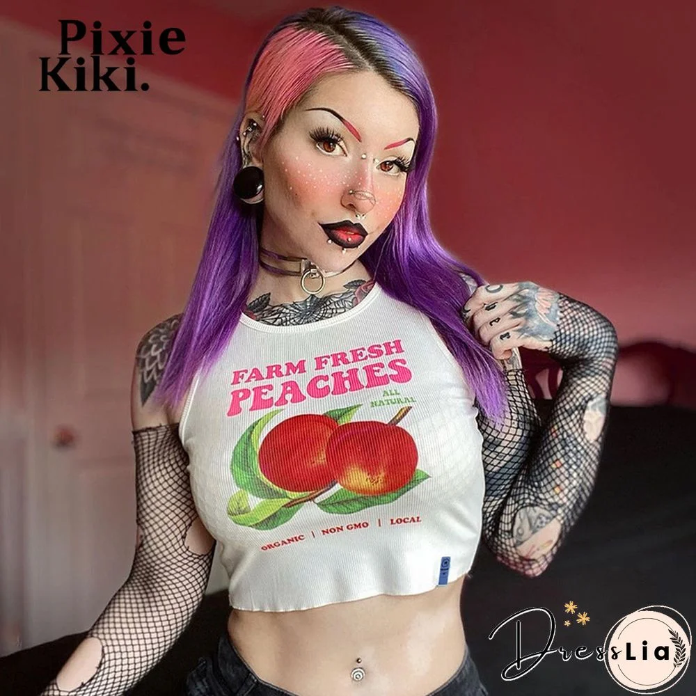 Y2K Style Tops Cute Outfits For Women Summer Clothes Sexy Letter Cartoon Printed Rib Crop Tank Top E Girl P98 Bz10