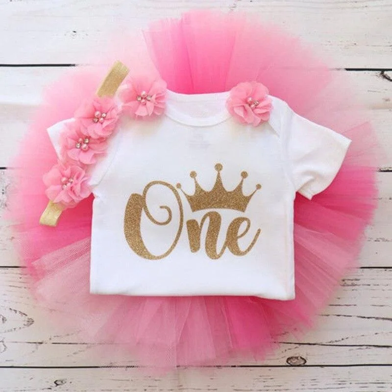 Baby Dress First Birthday Girl Party For Newborns Clothes Outfit Short Sleeve Princess Baptism Christening Child Clothing 12 M