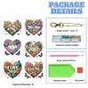 (US Local)6Pcs Acrylic Double Sided Heart Diamond Painting Keychain for Bag Decor