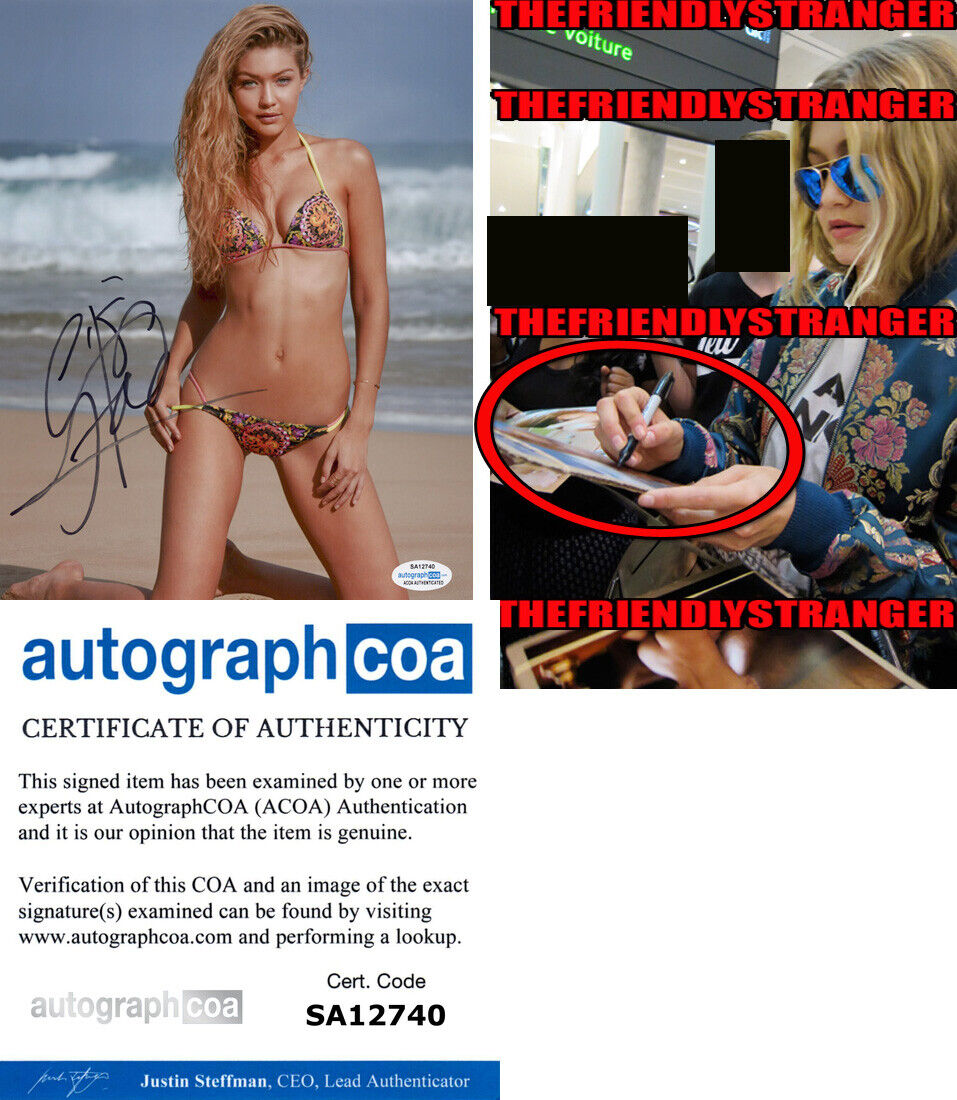 GIGI HADID signed Autographed 8X10 Photo Poster painting c EXACT PROOF - Hot SEXY Model ACOA COA