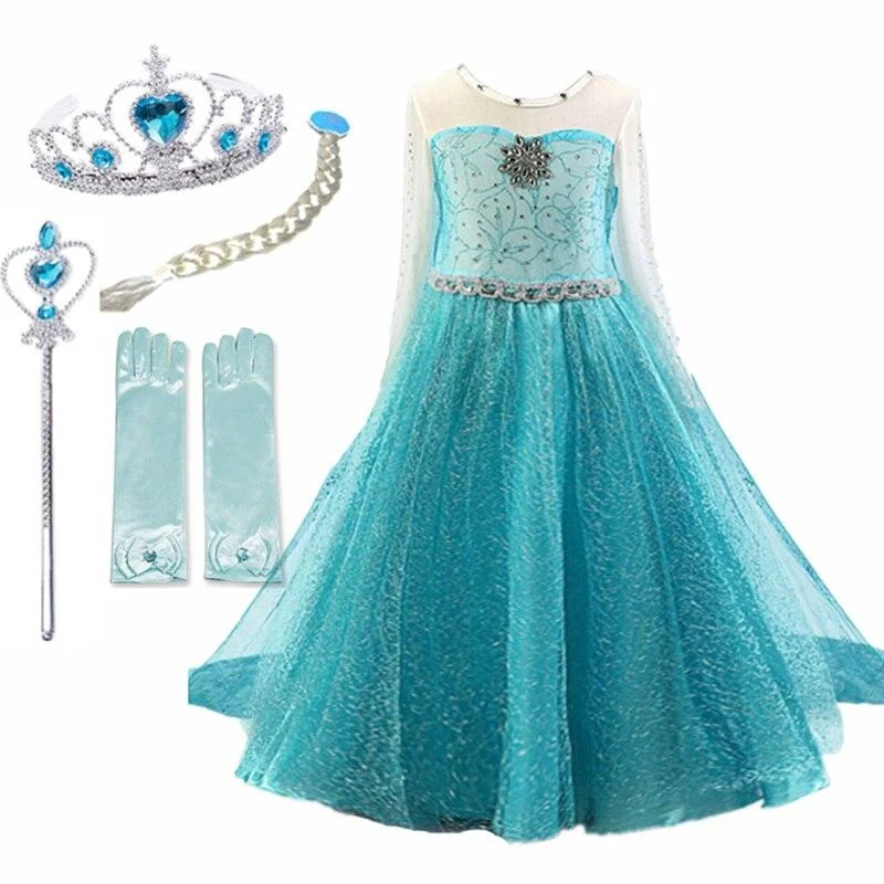 Flower Unicorn Tutu Dress for Little Girl with Headband Birthday Party Rainbow Long Gown Baby Children Fancy Wedding Dress