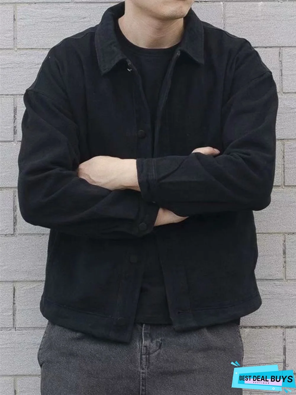 Vintage Loose Solid Color Denim Jacket