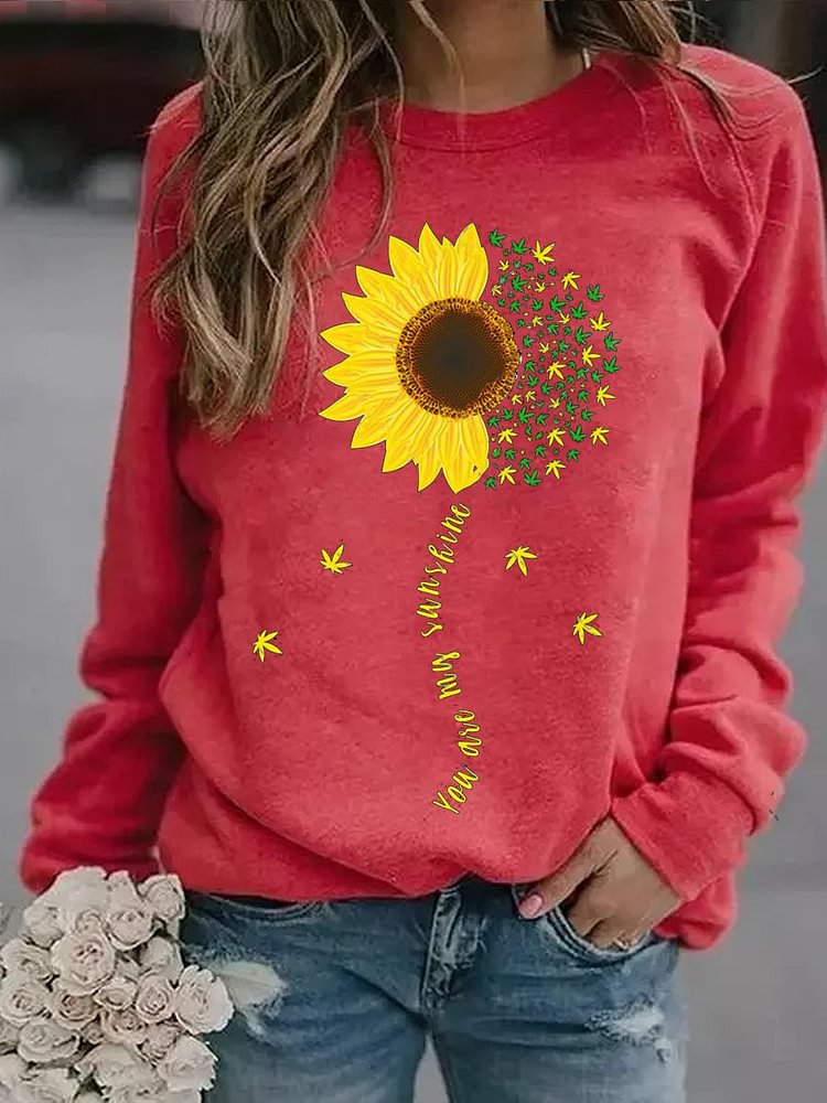 Bestdealfriday Sunflower And Letters Women's Sweatershirt
