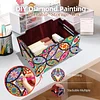 5D DIY Diamond Painting Art Decorative Storage Box Wood Storage Clutch (Flower)