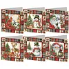 6pcs Plaid Vintage DIY Diamond Painting Cards Art 15x15cm for Adults