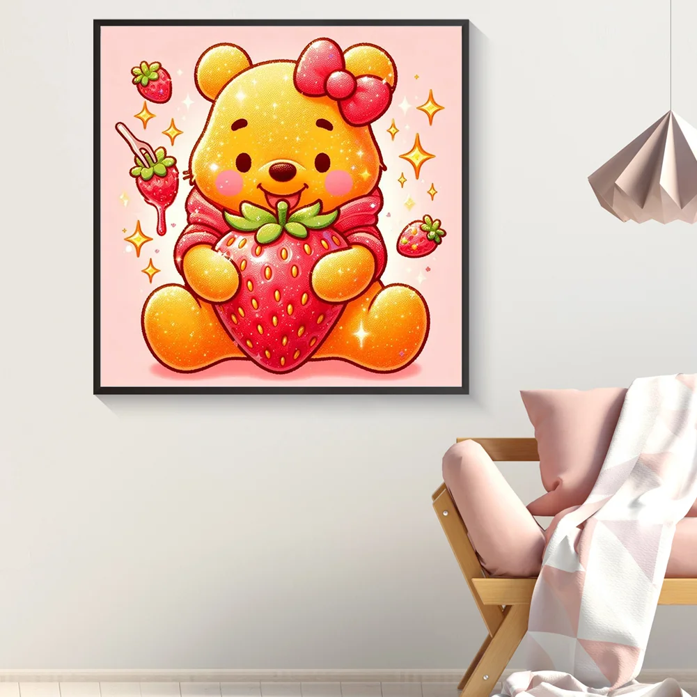 Full Round Diamond Painting 30*30cm - Winnie The Pooh And Strawberry