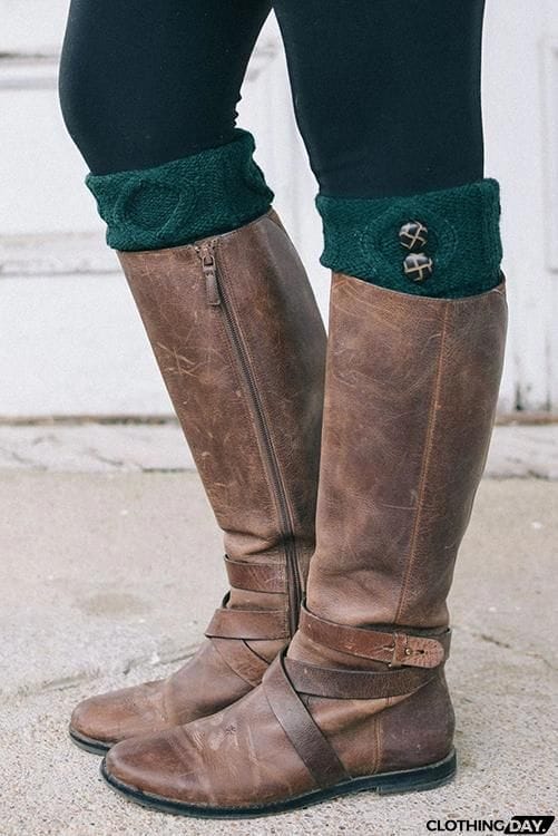 Tortoise Shell Button Boot Cuffs
