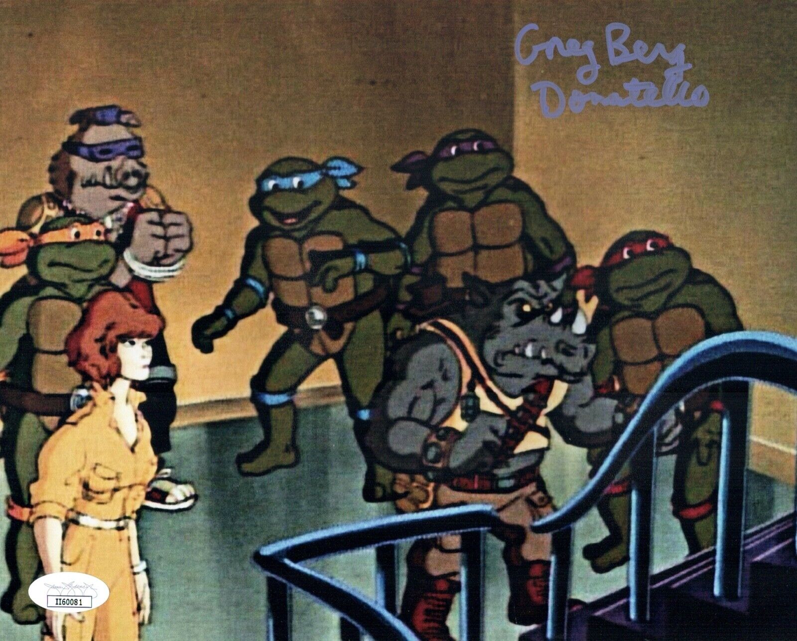 GREG BERG Donatello TEENAGE MUTANT NINJA TURTLES Signed 8x10 Photo Poster painting JSA COA Cert