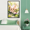 (40*60cm)White Cat on The Floor - Full Round Drill Diamond Painting