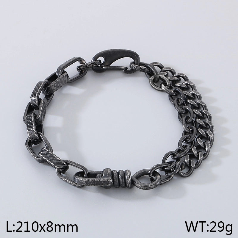 Minimalist Geometric 304 Stainless Steel Cuban Link Chain Curb Chain Bracelets In Bulk