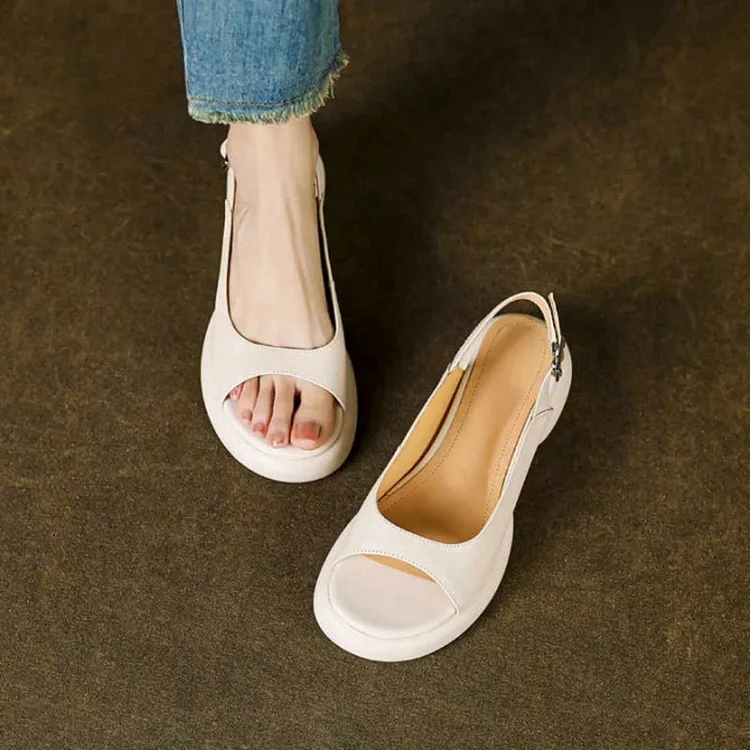 Soft Step Chunky Heel Sandals for Bunion Comfort Radinnoo.com
