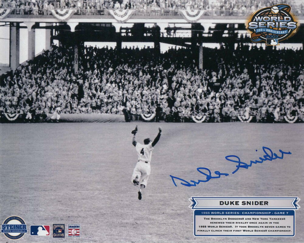 DUKE SNIDER SIGNED AUTOGRAPH 8x10 Photo Poster painting - BROOKLYN DODGERS ALL-STAR WS CHAMPION