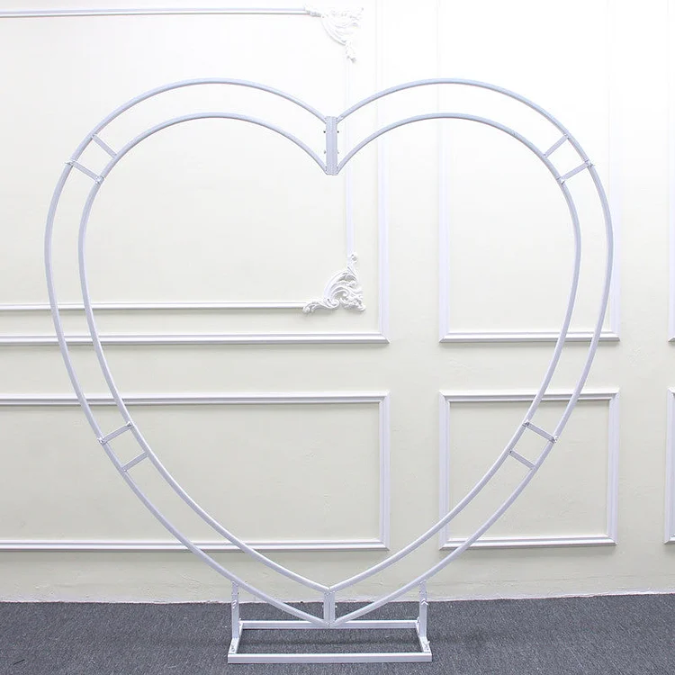 Luxury Heart-Shaped Shelf Decor Floral Arrangement Wedding Arch Backdrop Deco White Rose Flower Row Party Prop Frame Flower Stand A7591 A6625 A7448 A7449 A8046