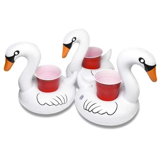 Inflatable Swan Drink Holder (3 Pack)、、sdecorshop