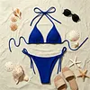 White High-Waisted Bikini Set with Adjustable Straps and Faux Fur-Like Texture for Summer Beach Wear by Inlyline