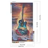 (Grande Taille) Guitare bord de mer-peinture diamant rond-40*70cm