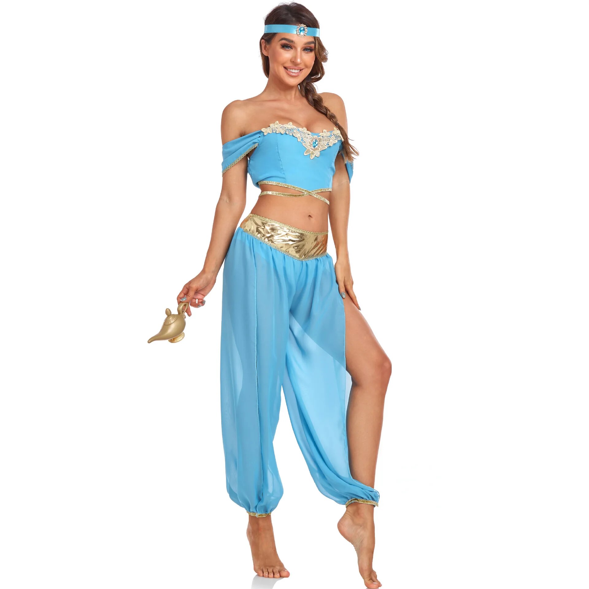 [Wetrose] In Stock Aladdin Goddess Cosplay Costume Magic Lamp Halloween Full Set