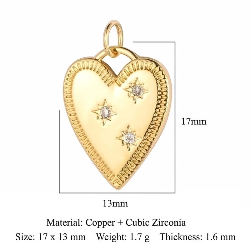 3 Pieces Copper Zircon 18K Gold Plated Star Water Droplets