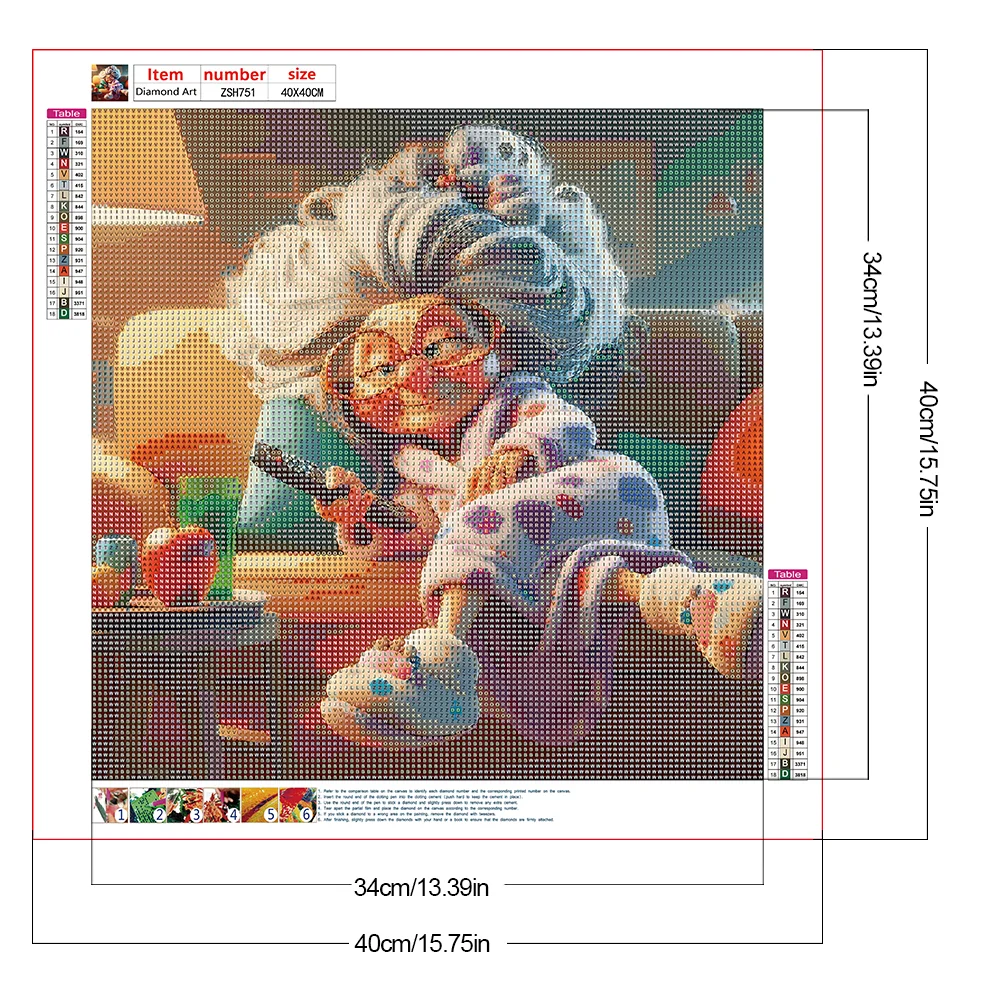 Diamond Painting - Full Round Drill - Grandma(Canvas|40*40cm)