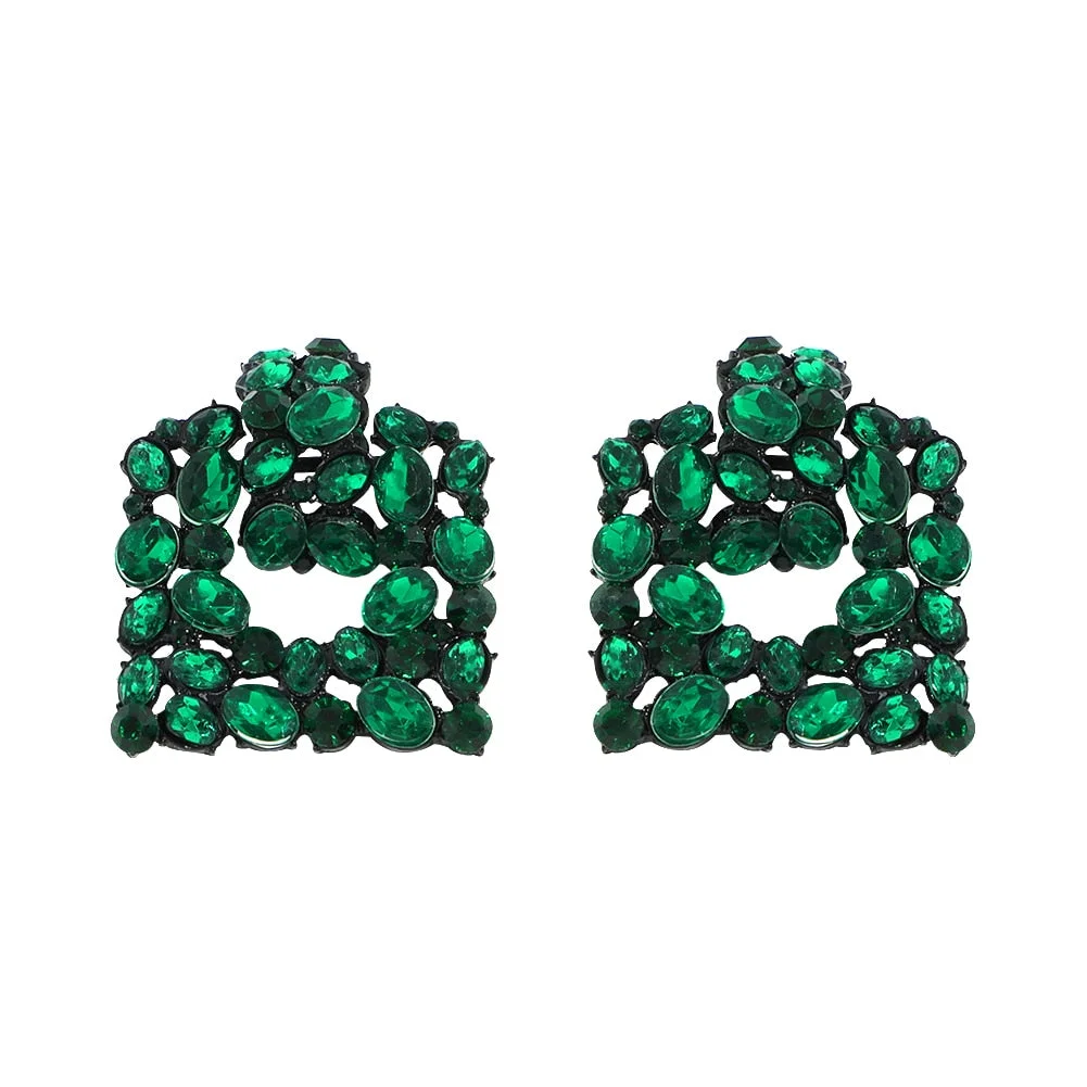 Dvacaman New Arrival Long Colorful Rhinestone Irregular Drop Earrings High Quality Trendy Crystal Pendant Jewelry Gift For Women