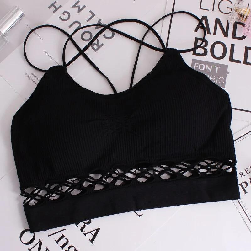 New sexy all-match invisible no steel ring underwear beauty beauty back basic student silk bottoming underwear tube tight bra