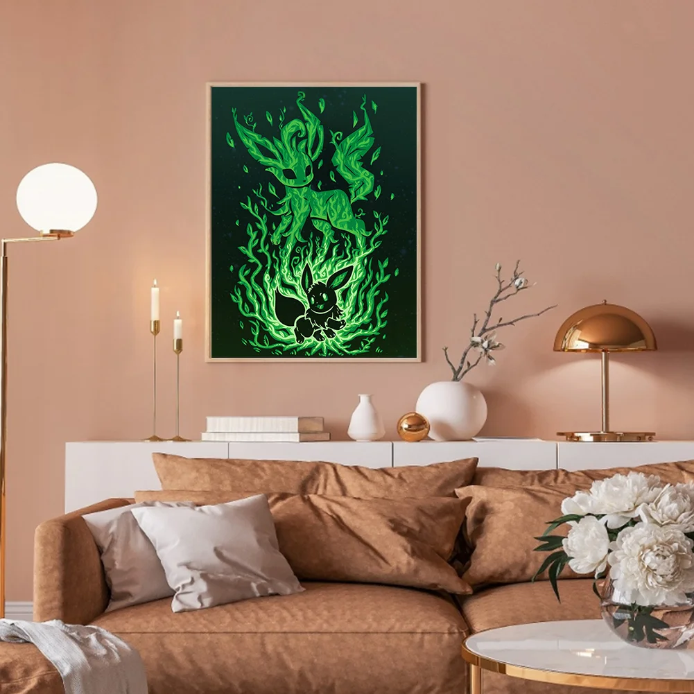 Diamond Painting - Full Round Drill - Silhouette Pokémon(Canvas|30*40cm)